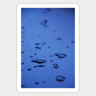 Water Droplets on Blue Table Sticker